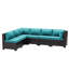 6-Piece All-Weather HDPE Wicker L-Shaped Patio Sectional Sofa Set With Cushions-84849172