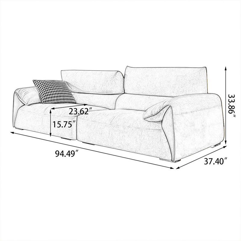 Coussin modulaire en polyester rose, L 94,49 po