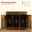 Buffet rustique brun avec 3 tiroirs et tablettes de rangement réglables - tablettes modernes