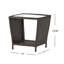 Table d'appoint d'extérieur - avec plateau en verre, brun, l 20 po x P 19,3 po, buvant contemporain H 18,18 po
