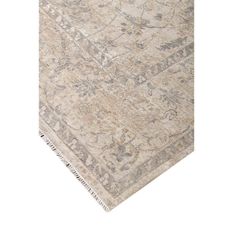 Handmade Silk and Wool Area Rug, Rectangle 5' x 8'