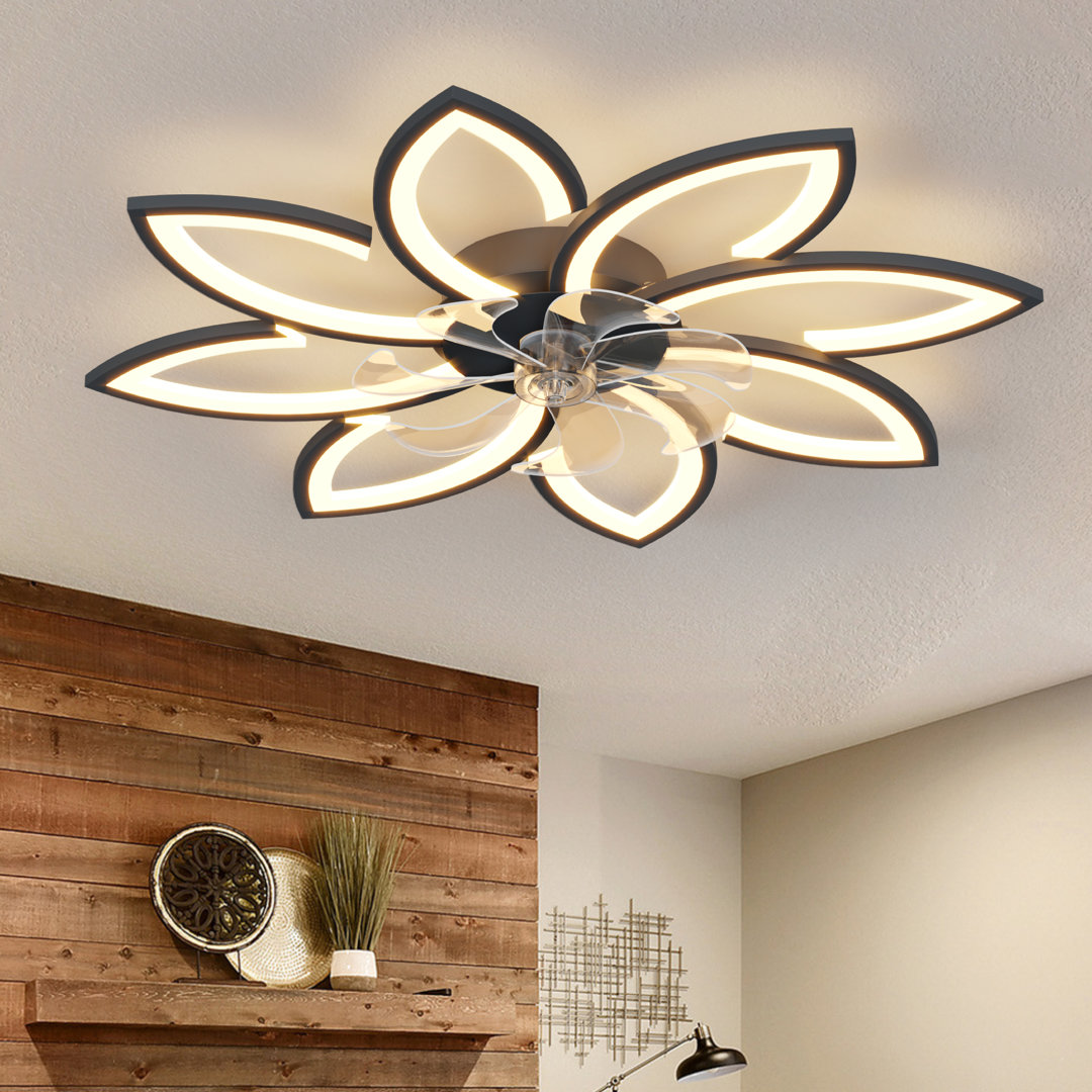 Deira 90cm 7 - Blade Reversible Dimmable LED Ceiling Fan With Remote Control And APP