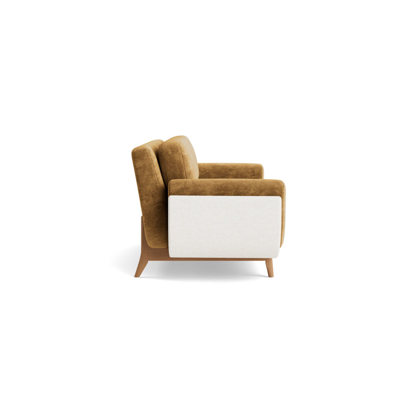 Regatta 100 Sofa, Vintage Chenille-Bronze/Textured Slub Weave-Linen, Natural