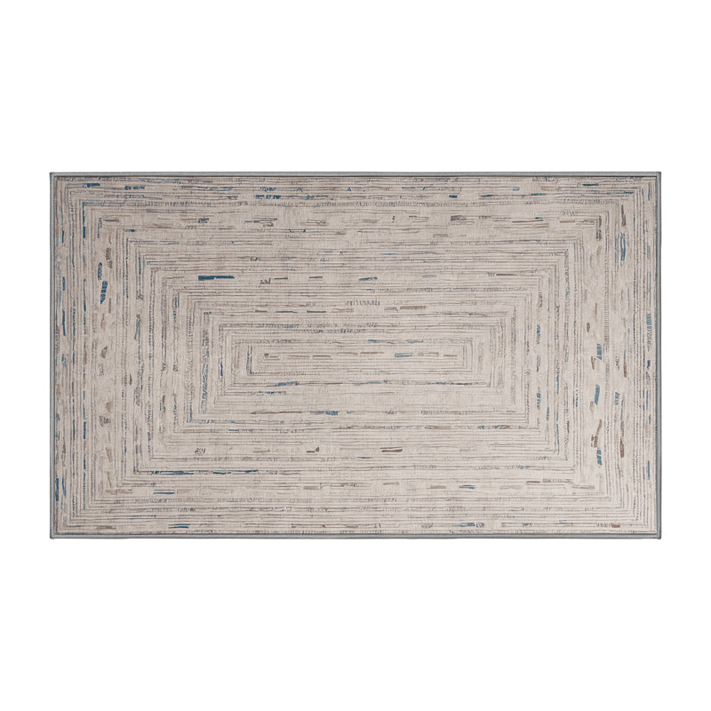 Tapis gris lavable à la machine, Rectangle 7 pi x 10 pi