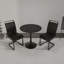 Table de salle à manger 31,5 "circulaire, table de salle à manger tulipe, table de salle à manger pour 2 à 4 personnes, plateau et base en bois aggloméré et 2 chaises de salle à manger en métal-1358664388