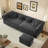 89" Pull-Out Sleeper Sofa Velvet Chesterfield Sofa Convertible Couch Bed-116937498