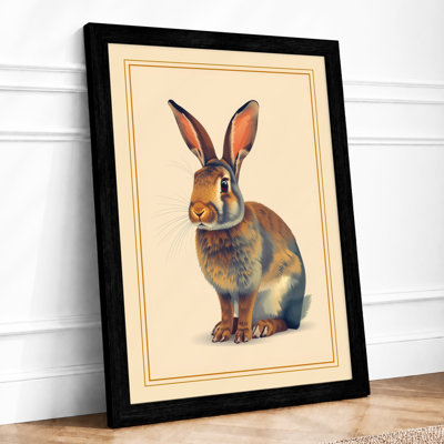Upright Rabbit Boho - Framed Print