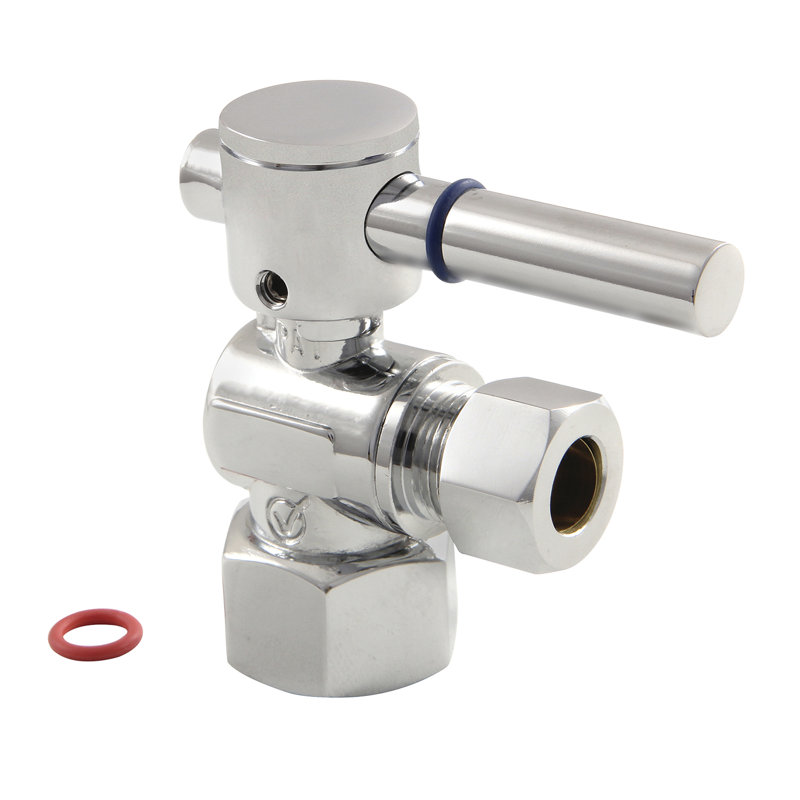 Kingston Brass Concord 1/2-Inch FIP x 3/8-Inch OD Comp Quarter-Turn Angle Stop Valve, Polished Chrome