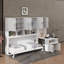 Lit escamotable simple avec placard, tiroirs et bureau
