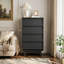 La commode double à 4 tiroirs présente un design rétro et biseauté-1085868590