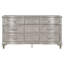 Commode 9 tiroirs Nela Chêne argenté