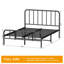 Structure de lit en métal pour grand lit - structure de lit double robuste en acier robuste à structure stable, convient aux matelas de L 78 po x l 56 po, facile à assembler et à conception silencieuse