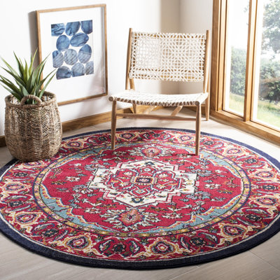 Tapis oriental rouge vif Llelend