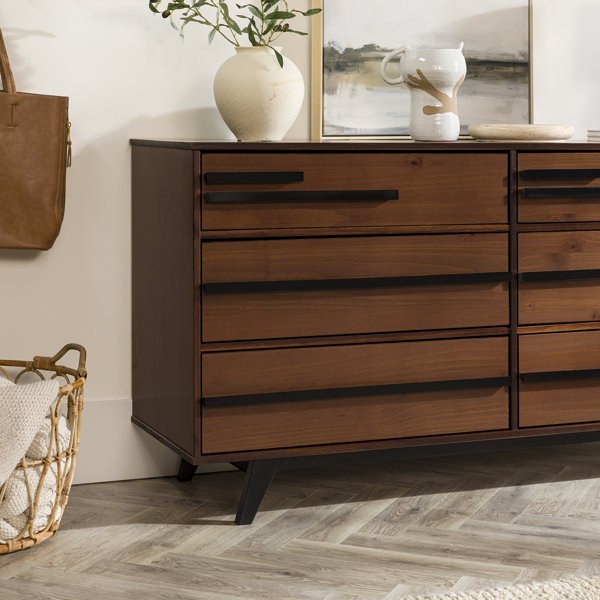 Wade Logan® Amiliya Modern Solid Wood Detailed 6-Drawer Dresser ...