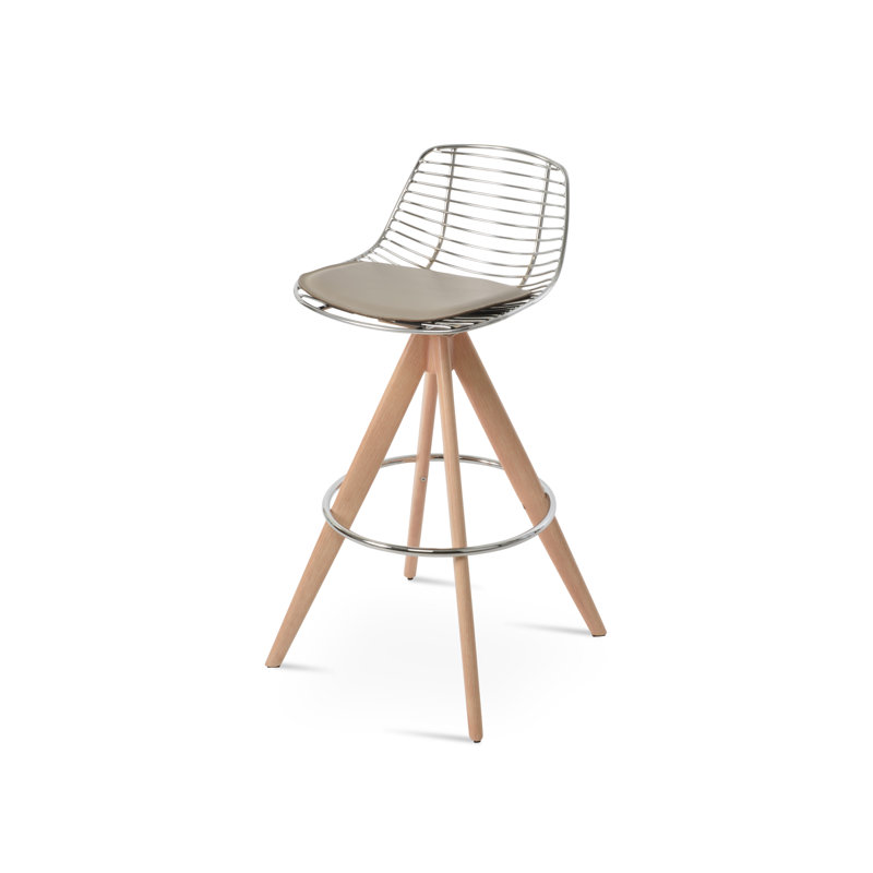 Tiger Mini Pyramid MW Stools, Natural, Bone, Counter Stool (25.5" Seat Height)