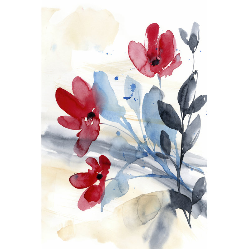 «Flower Surprise II» par Jennifer Goldberger - peinture sur toile tendue, H 36 po x l 24 po