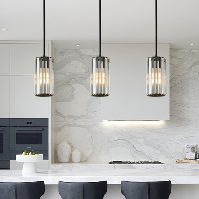 Luminaire suspendu simple en cristal Llinos-Modern à hauteur réglable