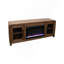 Meuble télé 65 po avec portes en verre, finition chêne bourbon, pour téléviseur de 75 po ou moins, assemblage minimal-1855256279