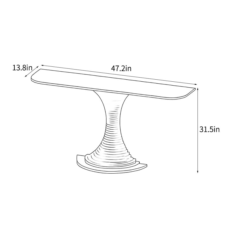 Light luxury simple console table, 31.5" H x 47.2" W x 13.8" D, Multicolor