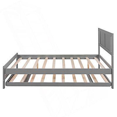 Lit plateforme double avec lit gigogne réglable