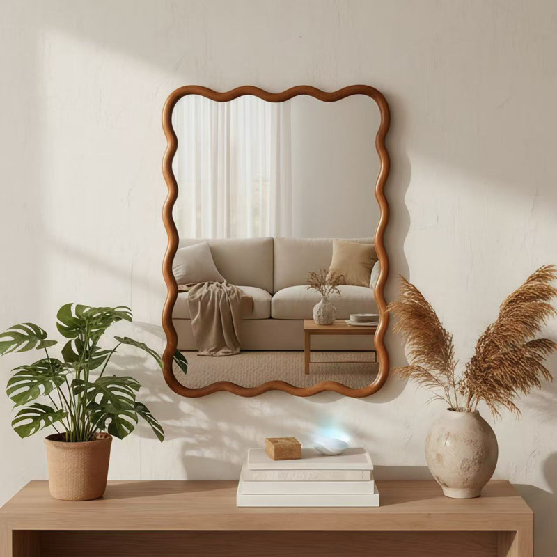 Miroir décoratif Wavy, 30" H x 40" W, Brown