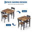 Ensemble table et chaises pour 2 personnes – Table de cuisine carrée compacte 3 pièces-1632173461-1632173464
