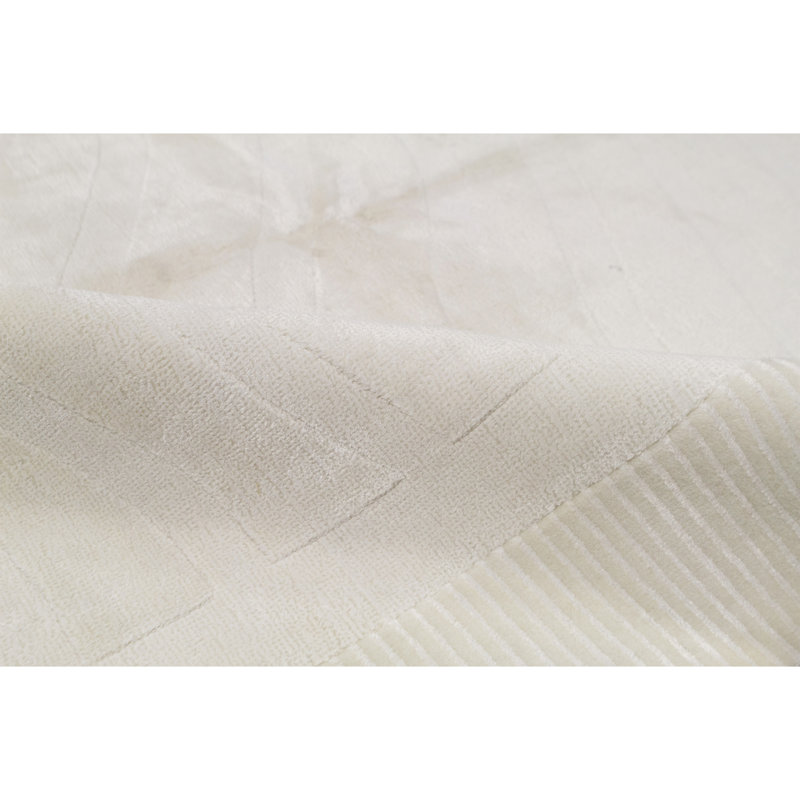 Hand-Knotted High-Quality White Area Rug