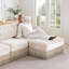 Canapé de style Chesterfield en velours doux, conception capitonnée à boutons, jupe de frange à franges sur le plancher, facile à assembler, combinaison libre, pour les salons, les aires de repos, la chambre à coucher, beige