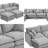 CloudHaven 130.7" U-Shaped Modular Sectional Sofa with 2 Movable Ottomans, 4-Seater Chenille Cloud Couch Set for Living Room, DIY Combination with High-Resiliency Memory Foam-1599235753