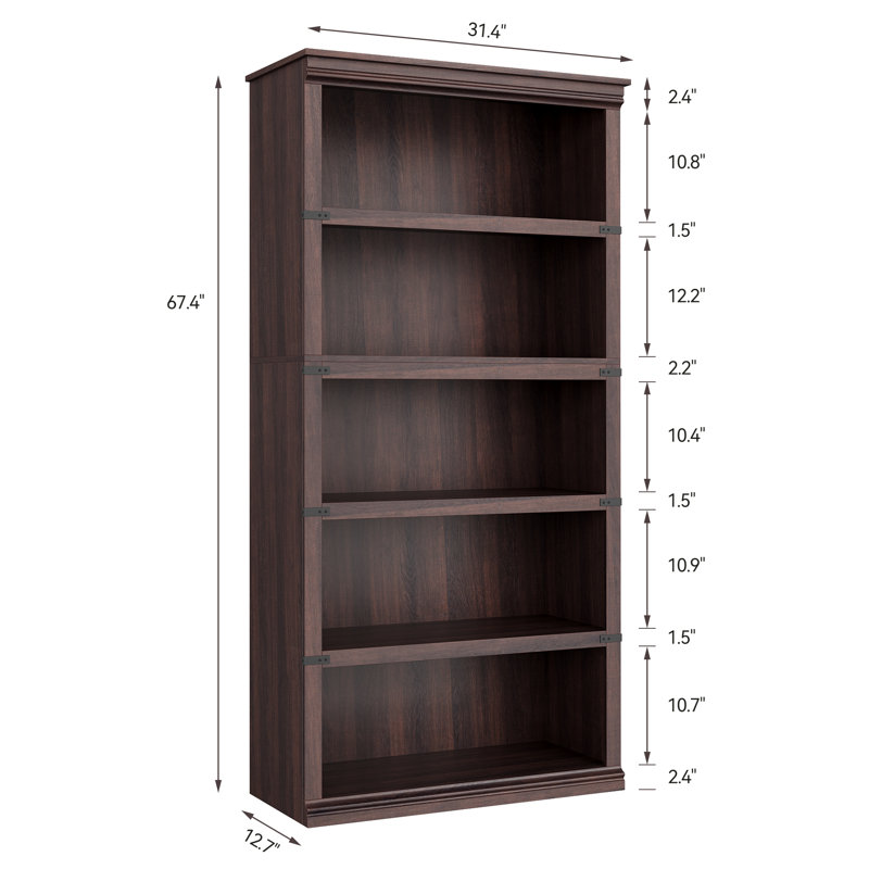 Bibliothèque à 5 tablettes, Cerise profonde