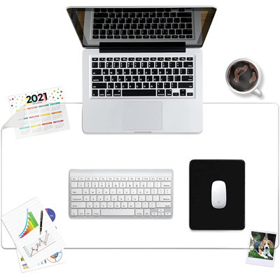 Clear Desk Pad Blotter On Top Of Desks - 34 X 17 Inches - Non Slip Desk Writing Mat For Office And Home - Round Edges - Textured/Forested - Mouse Pad Included. (34 X 17)