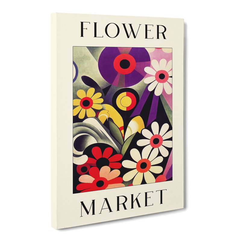 The Retro Flower Market Exhibition No.5 - Wrapped Canvas, 50cm H x 35cm W x 3cm D