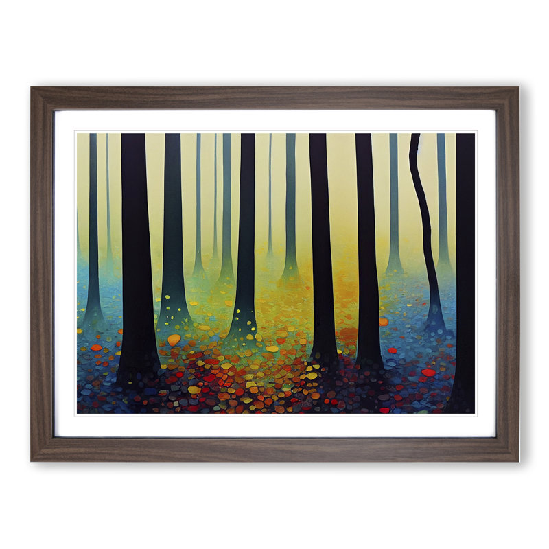 Summer Forest Painted Vol.3 1 Piece Single Picture Frame Painting, 25cm H x 34cm W x 2cm D, Walnut Framed