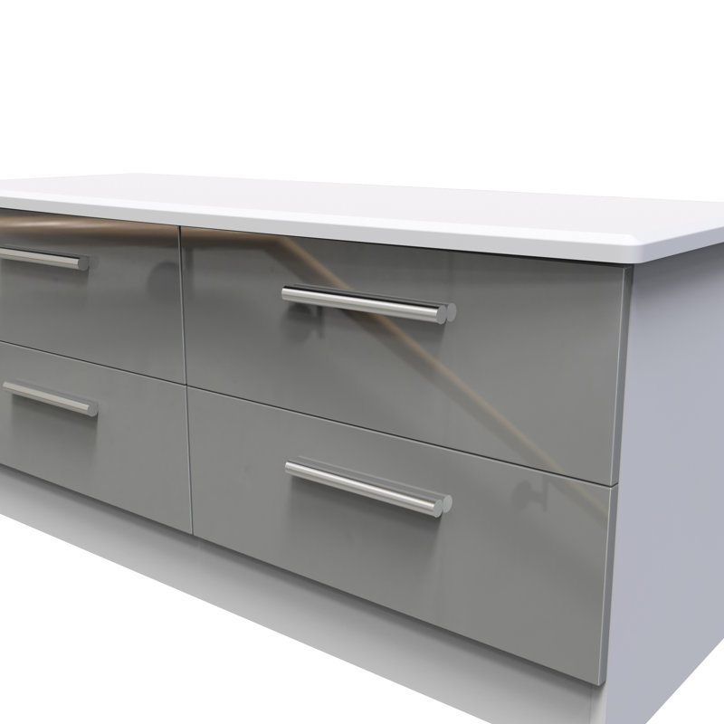 Fully Assembled Letoya 4 - Drawer Chest of Drawers, Grey Gloss