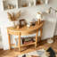 Console demi-lune avec tiroir et tablette-900943384