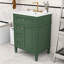 Élégant meuble-lavabo autoportant avec rangement spacieux, lavabo en céramique et fermeture en douceur-130148078