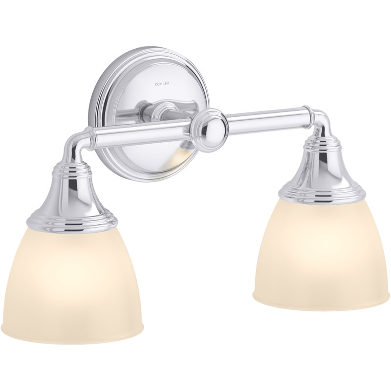 Devonshire 2 Light Indoor Bathroom Vanity Light Fixture, Position Facing Up or Down, UL Listed, Polished Chrome