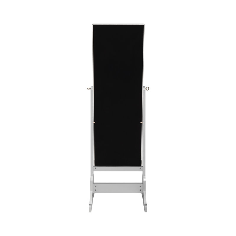 Full Length Silver Freestanding Jewelry Cheval Mirror