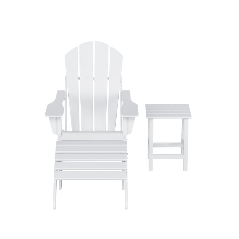 Chaise de patio avec repose-pieds Laguna, Blanc