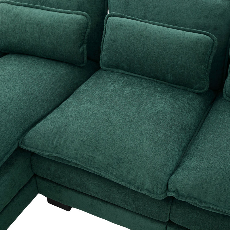 Canapé modulaire Chenille, Chenille émeraude