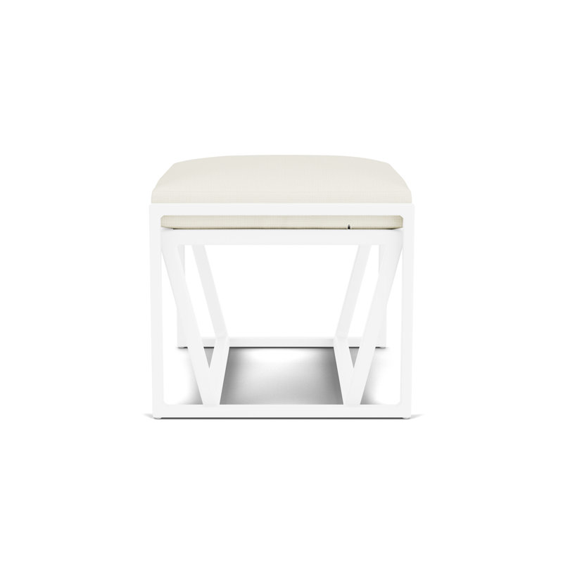 Summit Outdoor Ottoman, White, Sailcloth Salt