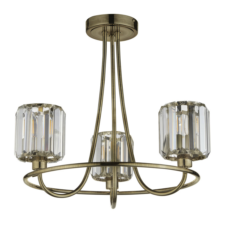 Ampelius Flush Mount, Antique Brass/Clear Glass