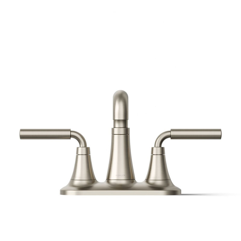 Tone Two-Handle Centerset Bathroom Sink Faucet with Clicker Drain, 0.5 GPM, Brushed Nickel