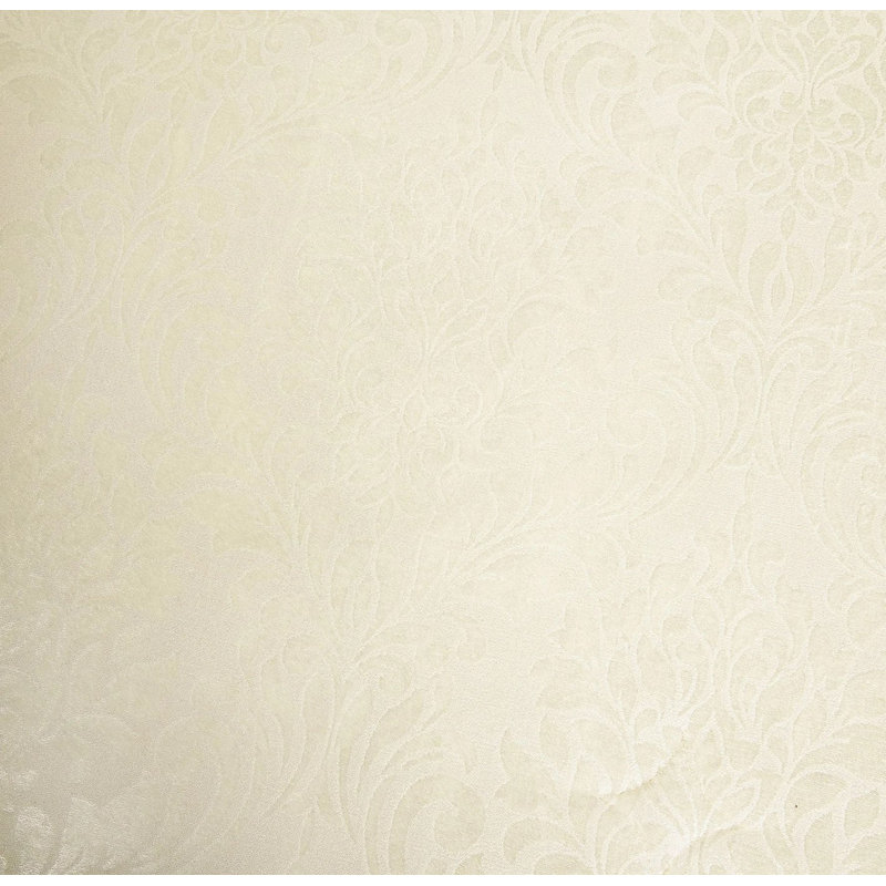 3 Piece Velvet Damask Jacquard Bedspread Reverse Microfibre Bed Throw 2 Matching Pillow Shams, Cream
