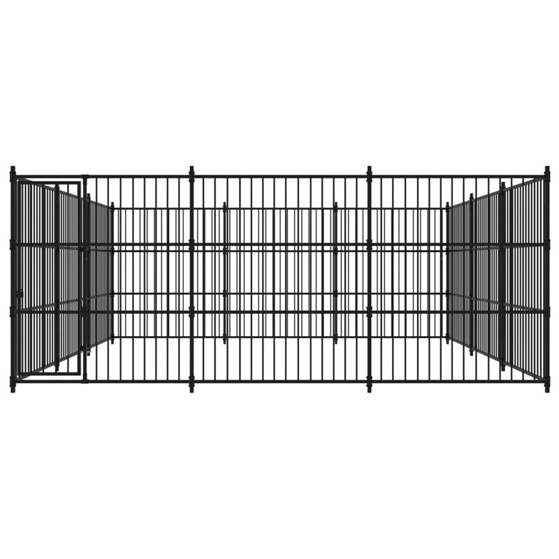 Jordyn Steel Kennel With Door, 185cm H x 450cm W x 450cm D
