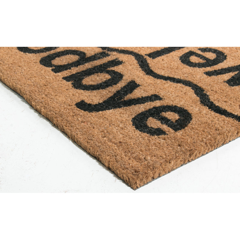 Tapis d'entrée antidérapant Welcome / Goodbye 30 po x 18 po, Rectangle 18 po x 30 po