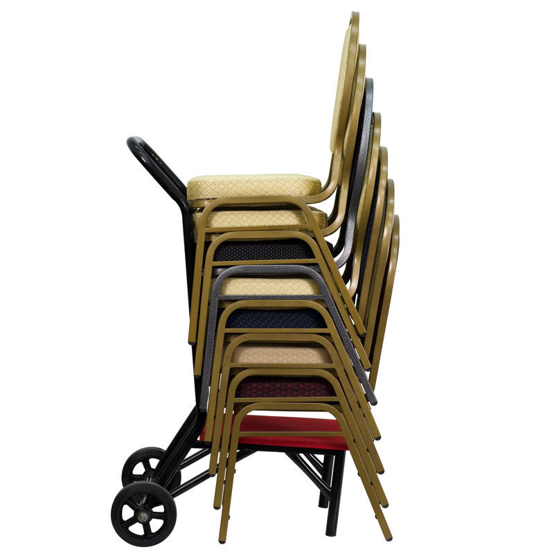Black Steel Flat Dolly for Stack Chairs