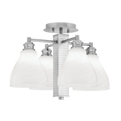 Edge 4 Light Semi-Flush Shown With 6.25" White Marble Glass