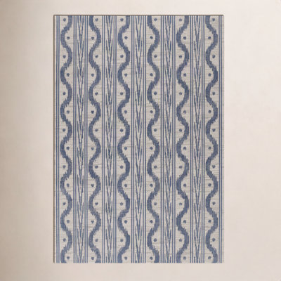 Karini Blue White Ikat Outdoor Rug