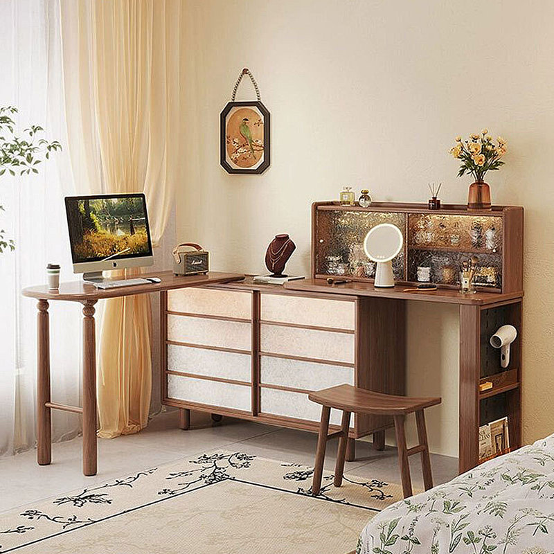 Table de maquillage extensible en bois massif